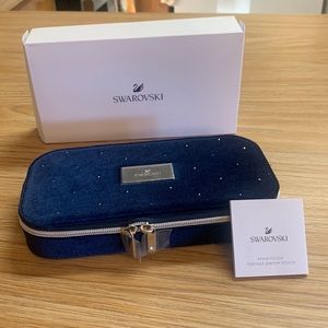 Swarovski velvet studded zipped jewelry case